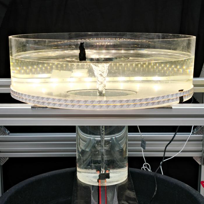 Image of the experimental setup running a vortex. Credit - S. Schütt (University of Greifswald)