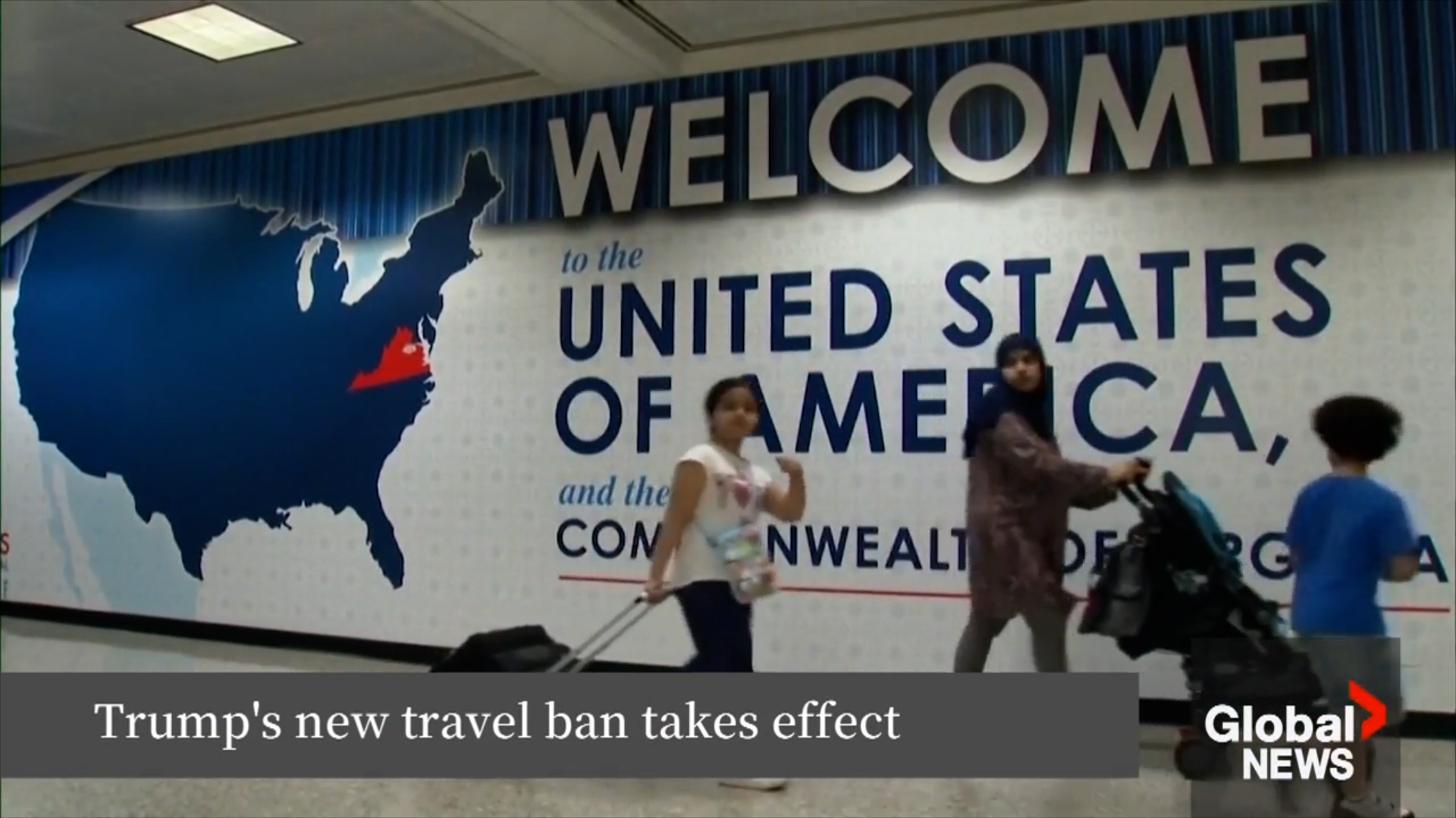 Click to play video: 'Trump’s travel ban on 12 countries takes effect'