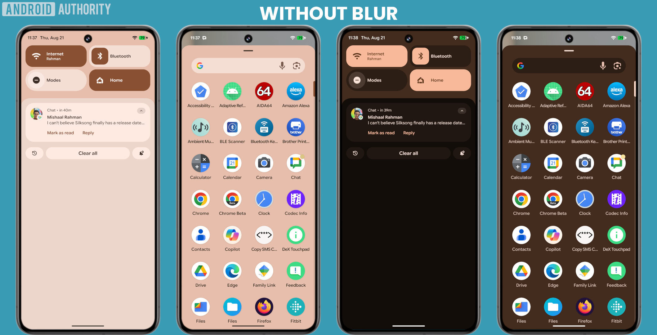 Material 3 Expressive UI on Pixels without background blur