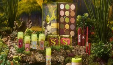 The full set of ColourPop's new DreamWorks Shrek makeup collection.