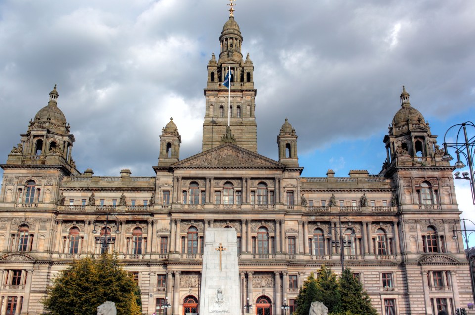 Glasgow City Chambers in George Square, Scotland.