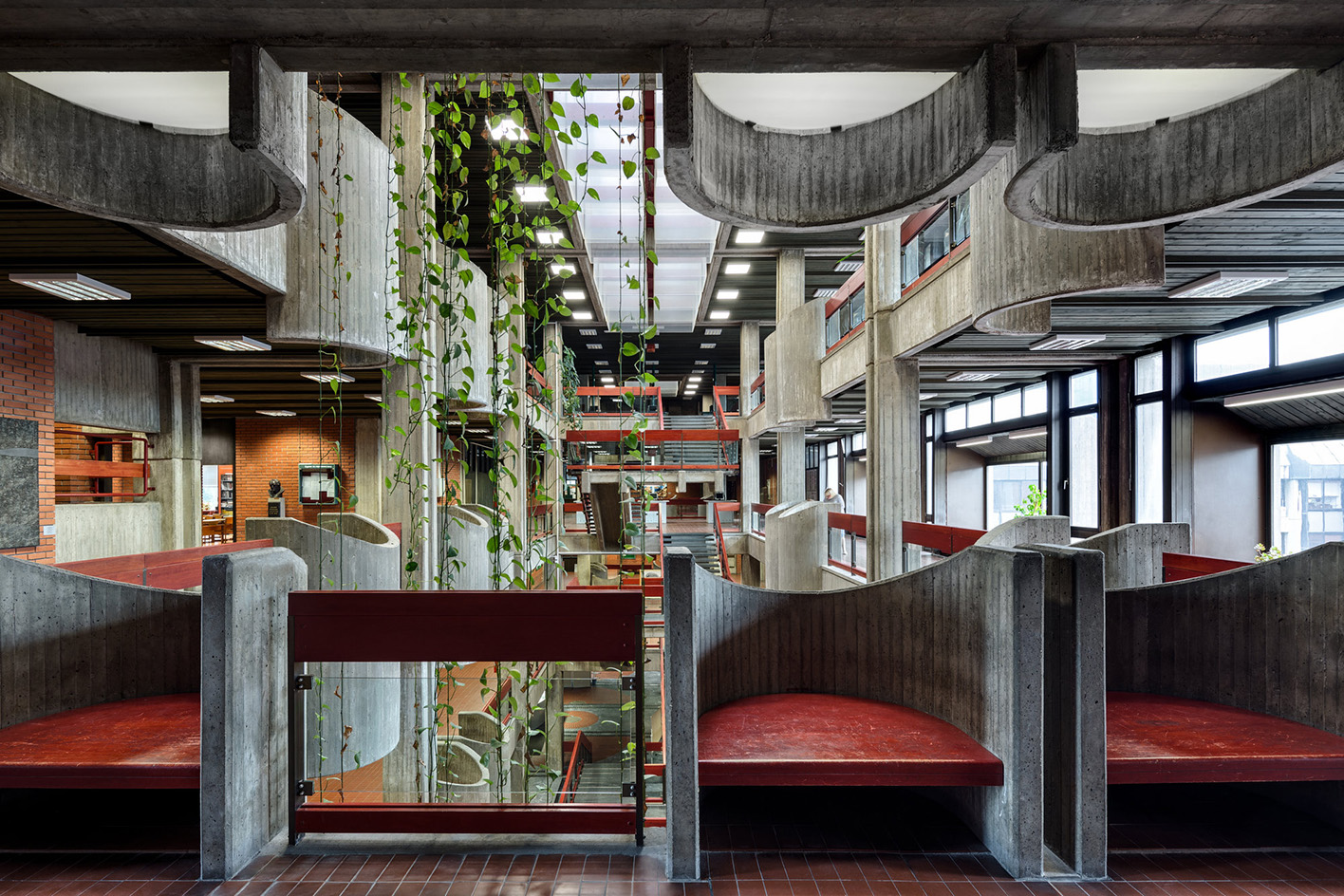 Brutalist Interiors, Faculty of PhilosophyA Stjepanović, B Janković and L Jovanović Anđelković, 1974–79Novi Sad, Serbia