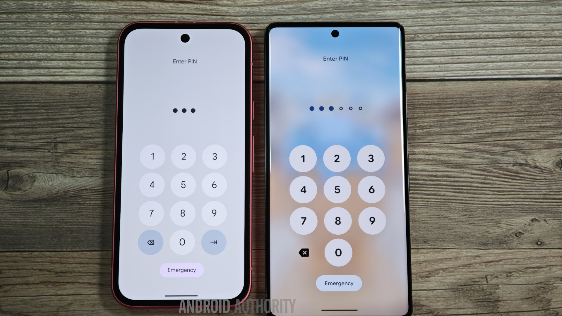 Old vs new keyguard background in Android