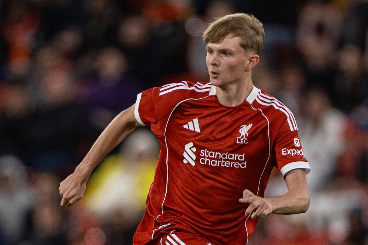 LIVERPOOL, ENGLAND - Monday, August 4, 2025: Liverpool's Will Wright during a pre-season friendly match between Liverpool FC and Athletic Bilbao at Anfield. (Photo by David Rawcliffe/Propaganda)