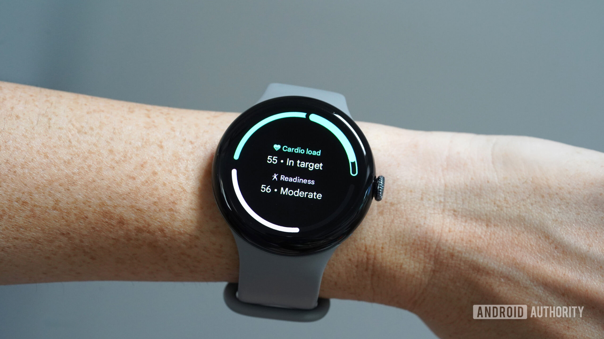 A user reviews their Cardio Load and Readiness Score on the Pixel Watch 3.