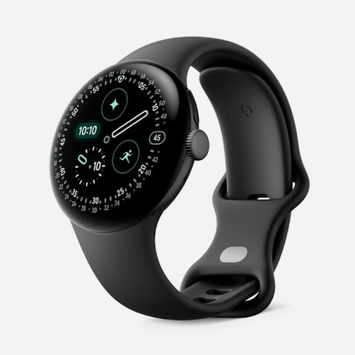 Pixel Watch 4 41mm with Matte Black Aluminum case and Obsidian Active Band
