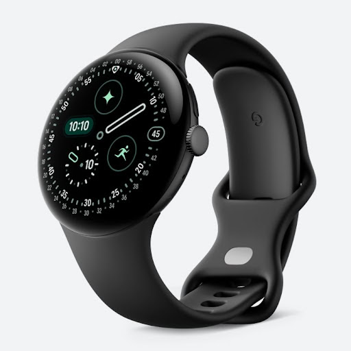 Pixel Watch 4 45mm with Matte Black Aluminum case and Obsidian Active Band