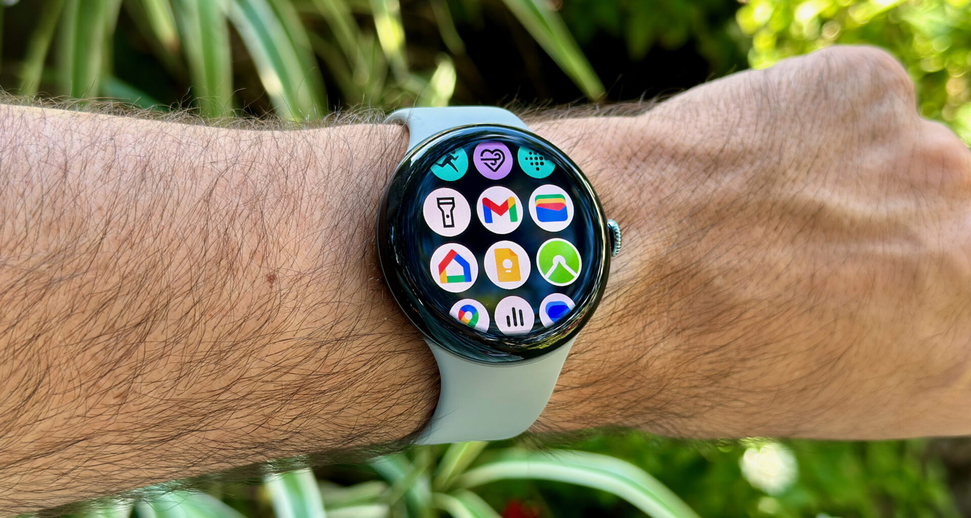 The Wear OS 5 app drawer on the Google Pixel Watch 3