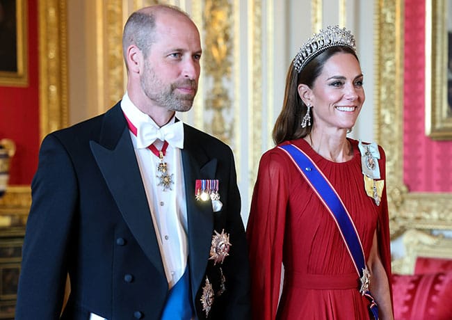 Prince William and Kate Middleton state banquet 2025