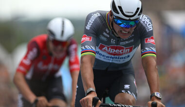 Renewi Tour: Mathieu van der Poel powers past Arnaud De Lie to win stage 3 on the cobbles