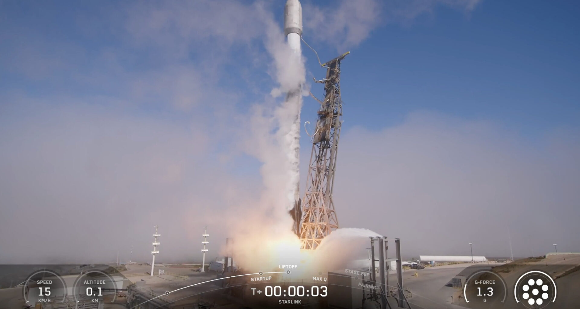 A SpaceX Falcon 9 rocket launches 24 Starlink satellites from Vandenberg Space Force Base in California on Aug. 22, 2025.