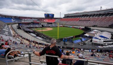 Play ball, take 2: The MLB Speedway Classic resumes at Bristol after rain suspension