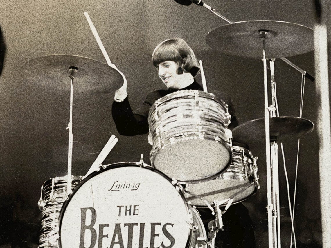 Ringo Starr performing in Paris with The Beatles - 1965