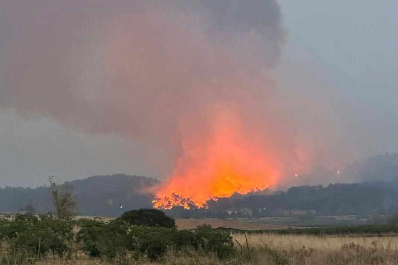 France’s biggest wildfire this summer is raging near Durban-Corbières in southern France. Photograph: Hernan Munoz/AP