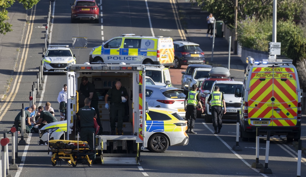 Motorbike crash on Drumbrae North