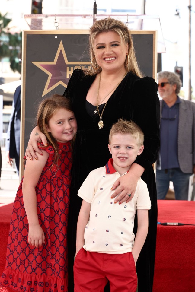 Mandatory Credit: Photo by John Salangsang/Shutterstock (13402840ap) Kelly Clarkson with her children River Rose and Remington Kelly Clarkson honored with star on the Hollywood Walk of Fame, Los Angeles, California, USA - 19 Sep 2022