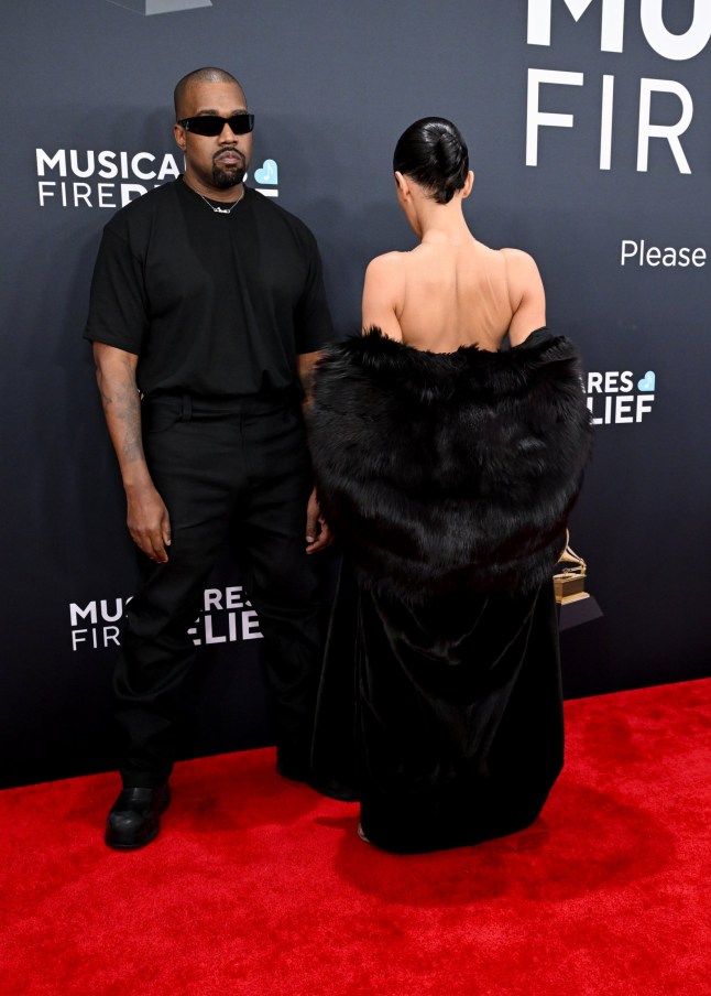 Kanye West, Bianca Censori at the 67th GRAMMY Awards held at the Crypto.com Arena on February 2, 2025 in Los Angeles, California. (Photo by Gilbert Flores/Billboard via Getty Images)