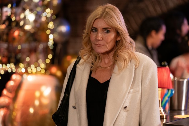 Cindy looks angry in EastEnders