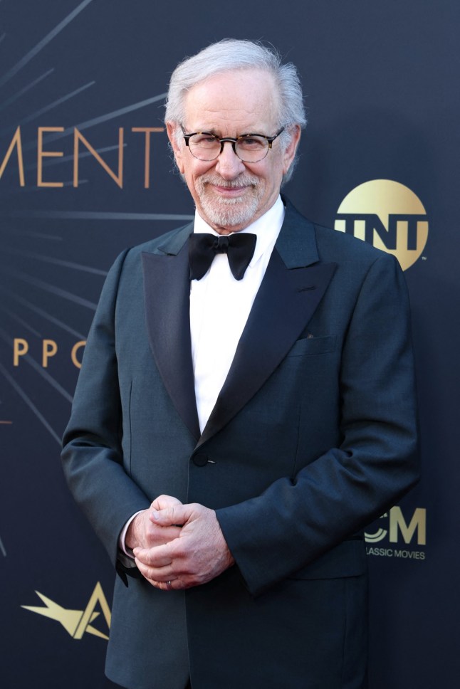 US director Steven Spielberg attends the 50th American Film Institute (AFI) Life Achievement Award ceremony at The Dolby Theatre in Hollywood, California, April 26, 2025. US filmmaker Francis Ford Coppola is the recipient of the 50th AFI Life Achievement Award. (Photo by VALERIE MACON / AFP) (Photo by VALERIE MACON/AFP via Getty Images)