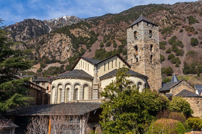 Romanesque Church of Sant Esteve from 12th century, Andorra la Vella in Andorra