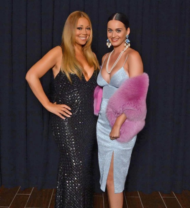 Mariah Carey and Katy Perry in 2015 (Picture: Mariah Carey/X)