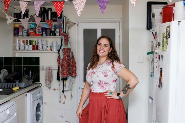 Lillianne Margaret inside the kitchen of her rented home in Archway.