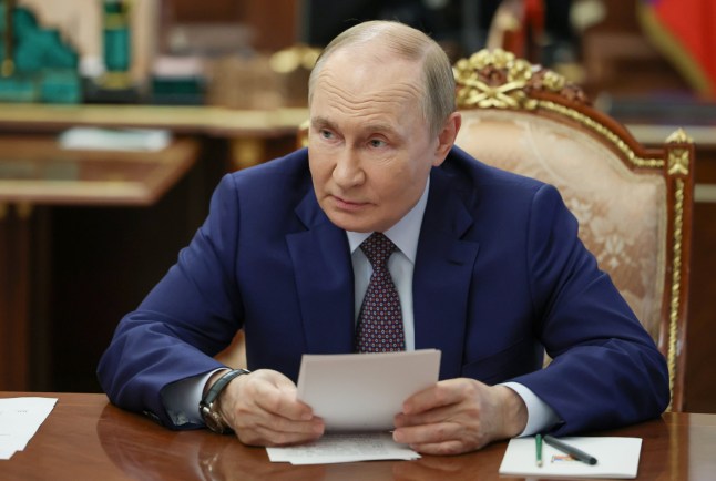 epa12295711 Russian President Vladimir Putin chairs a meeting on economic issues at the Kremlin, in Moscow, Russia, 12 August 2025. EPA/VYACHESLAV PROKOFYEV / SPUTNIK / KREMLIN POOL MANDATORY CREDIT