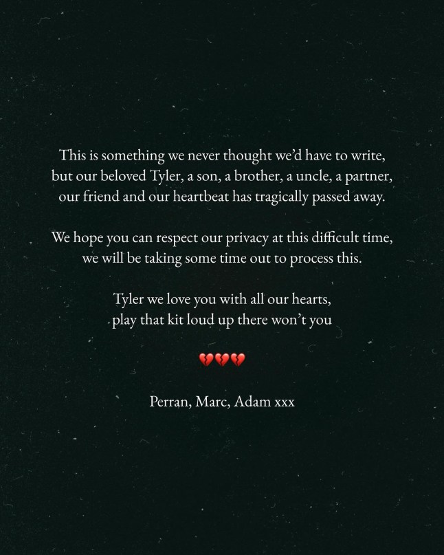 The Ultra Violets Instagram Thank you all for the love and support, it?s been the hardest few days ever! Tyler wouldn?t believe how much love he?s got right now a love I wish he was here to see, he really was the kindest and funniest soul around. Thanks you again everyone keep sharing his memory