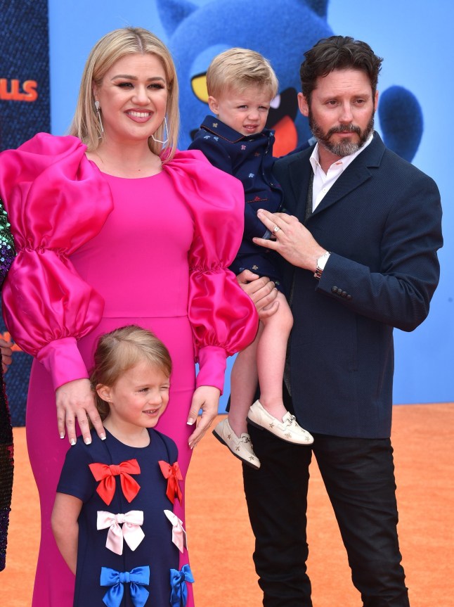 Mandatory Credit: Photo by Shutterstock (10220333da) Seth Blackstock, Remington Alexander Blackstock, Savannah Blackstock, Kelly Clarkson, River Rose Blackstock and Brandon Blackstock 'UglyDolls' film premiere, Arrivals, Regal Cinemas, Los Angles, USA - 27 Apr 2019