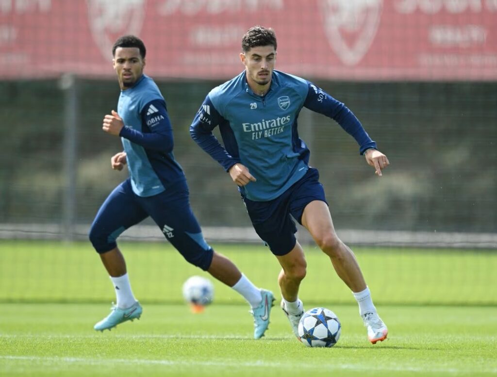 Kai Havertz in training with Arsenal (Photo via Arsenal.com)