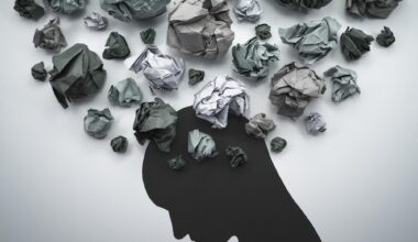 Stressed Person Silhouette Crumpled Paper