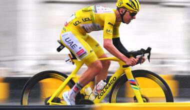 PARIS - CHAMPS-ELYSEES, FRANCE - JULY 27: Tadej Pogacar of Slovenia and UAE Team Emirates - XRG - Yellow leader jersey competes during the 112th Tour de France 2025, Stage 21 a 132.3km stage from Mantes-la-Ville to Paris - Champs-Elysees / #UCIWT / on July 27, 2025 in Paris - Champs-Elysees, France. (Photo by Tim de Waele/Getty Images)