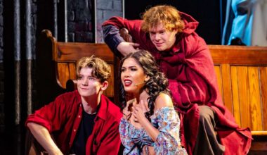 The Hunchback of Notre Dame in Concert, Oliver Hewing as Quasimodo, Christine Allado as Emseralda & Ben Joyce as Quasimodo. Photo by Danny Kaan