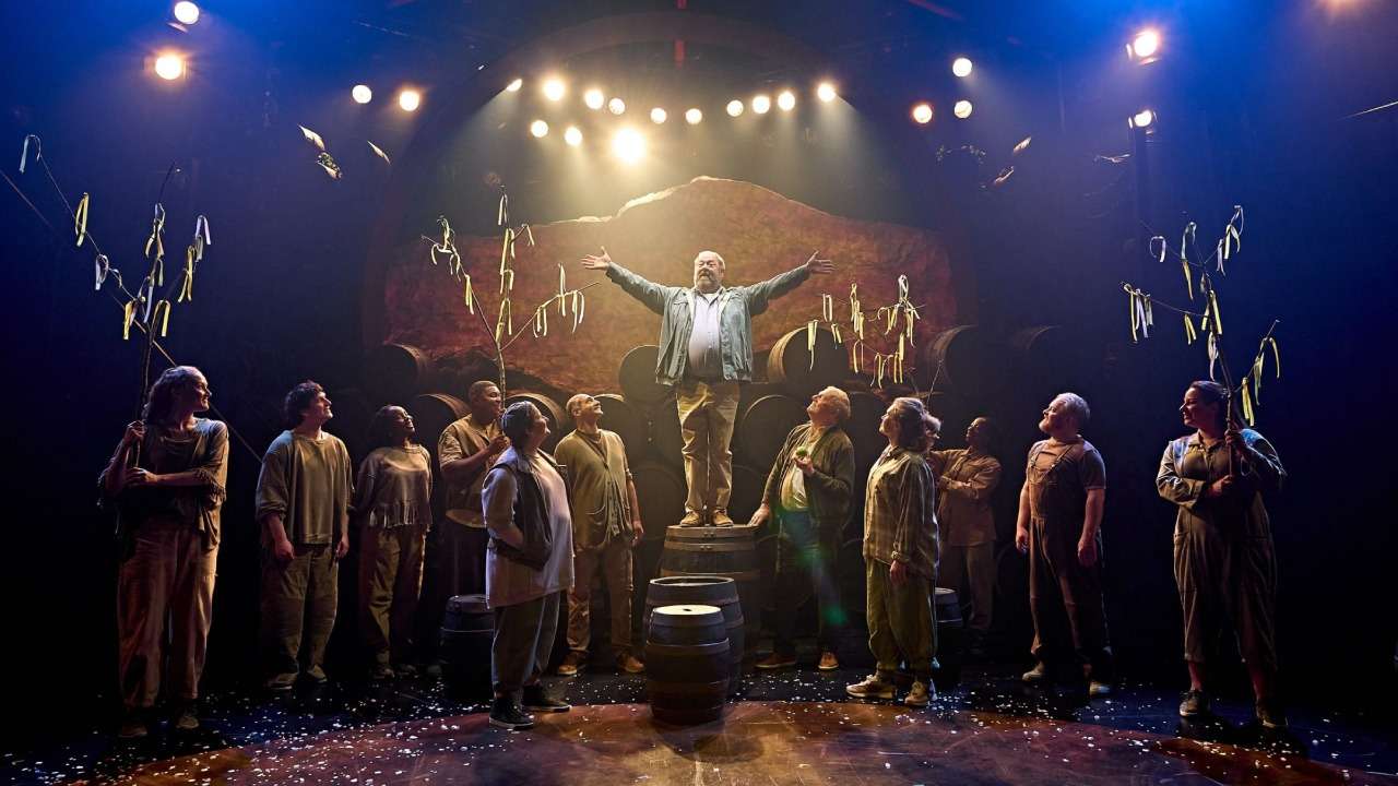 The Unlikely Pilgrimage of Harold Fry The Musical. Mark Addy and cast. Photo by Manuel Harlan