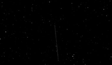 A line of white dots against a dark background