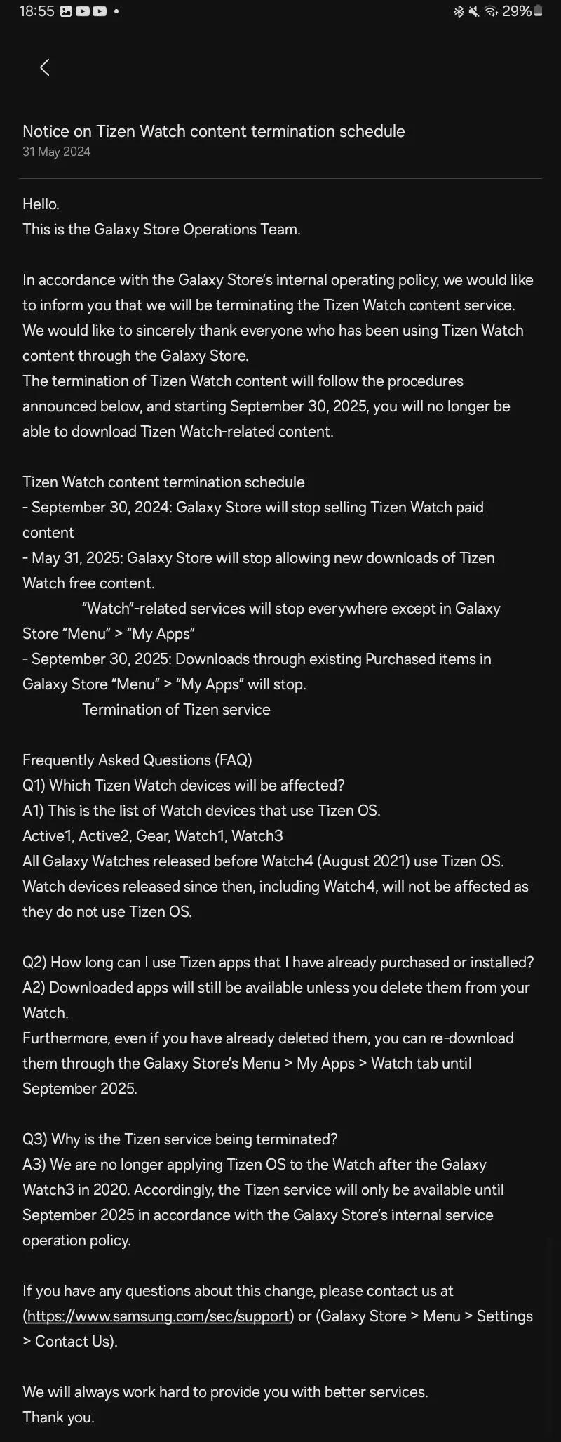 Tizen OS ending