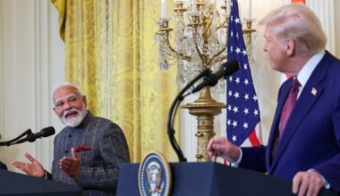 Prezydent USA Donald Trump i premier Indii Narendra Modi.
