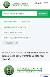 A screenshot of our search results on CAC’s website. 