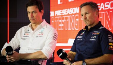 Toto Wolff and Christian Horner at F1 Testing