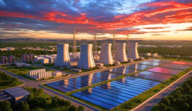 Illustration of the HyperGrid campus integrating nuclear, natural gas, solar, and battery storage technologies to power AI workloads in Texas.