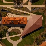 Museum with cantilevered roof