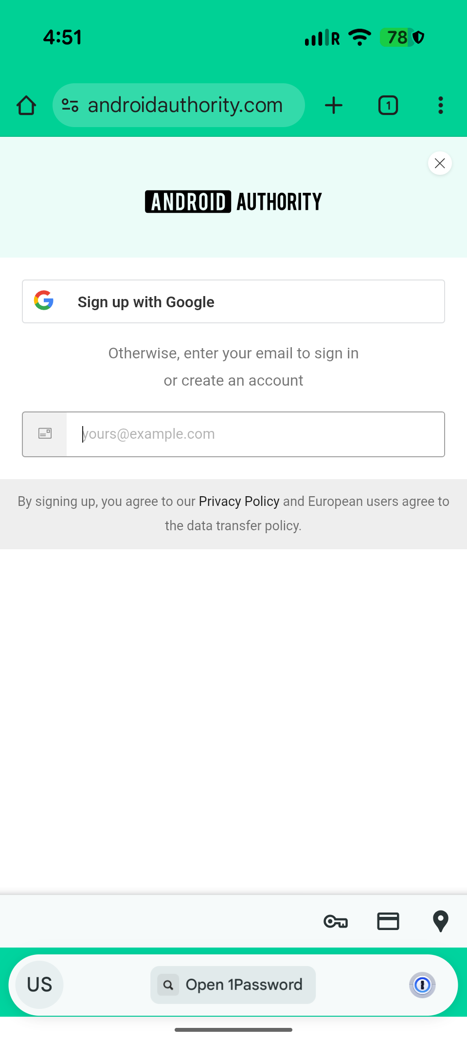 android screenshot physical keyboard bottom toolbar autofill password