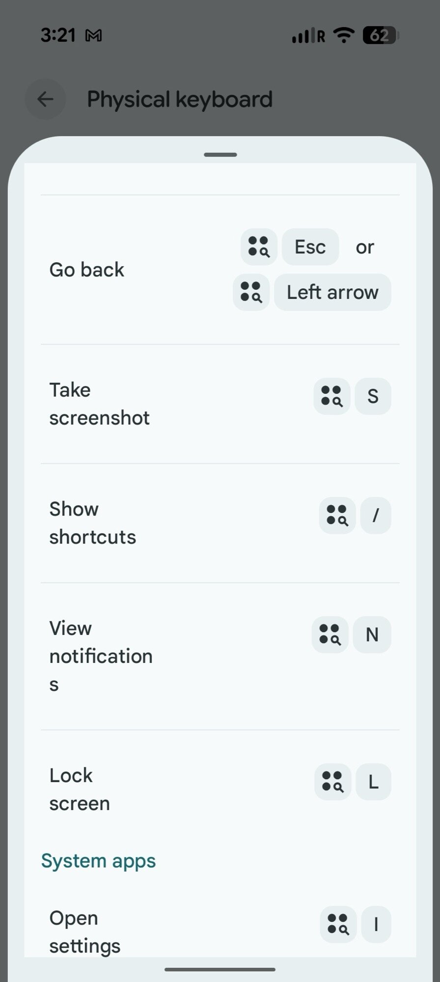android screenshot physical keyboard shortcuts 2
