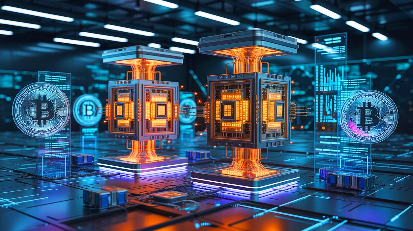 Illustration of the potential impact of quantum computing advancements on the security of Bitcoin and cryptocurrencies.