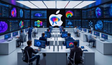 Illustration of Apple's development of a proprietary AI-driven answer engine.