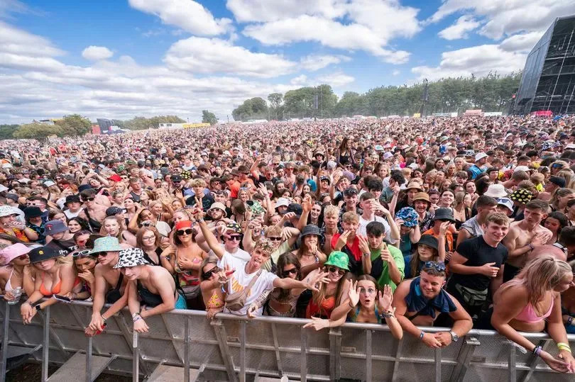 Revelers during the Leeds Festival 2022 at Bramham Park in Leeds