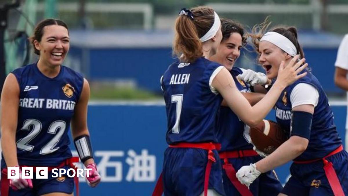 Great Britain players celebrate during their win over China at the 2025 World Games