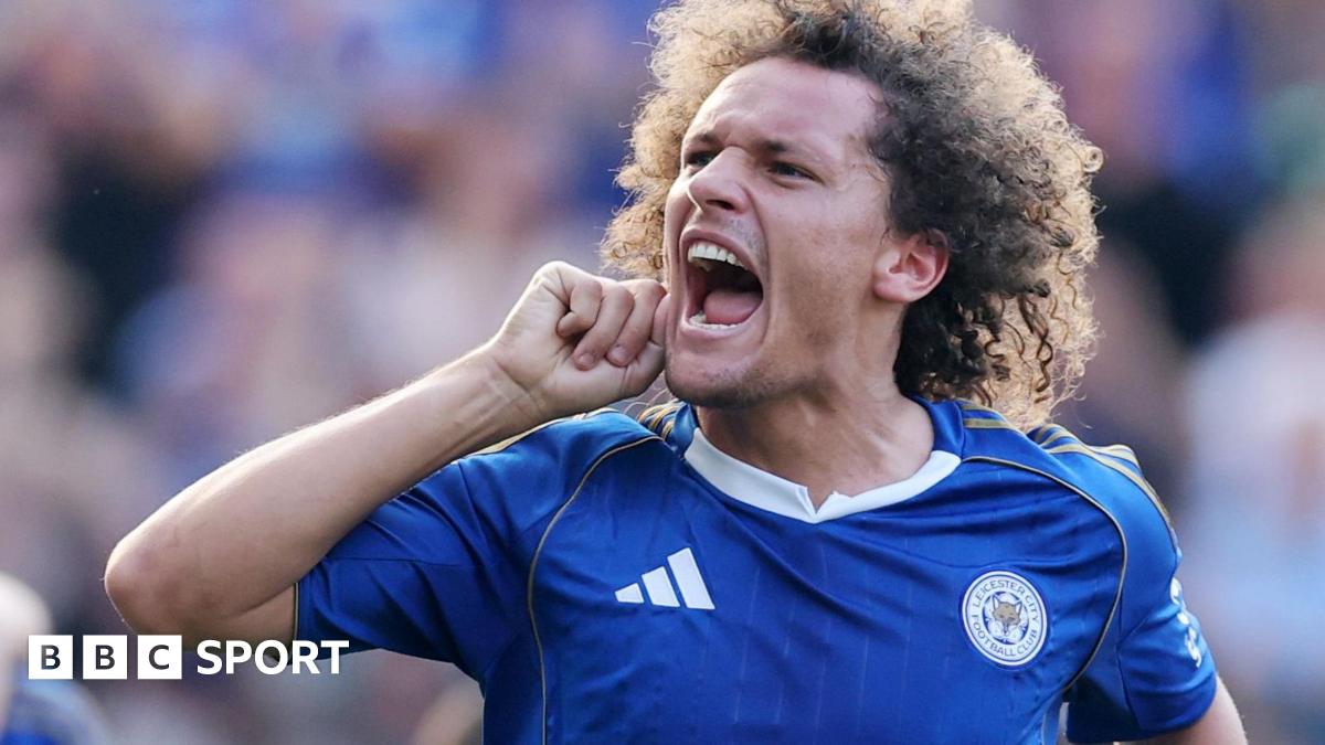 Leicester City defender Wout Faes celebrates scoring the winner against Sheffield Wednesday