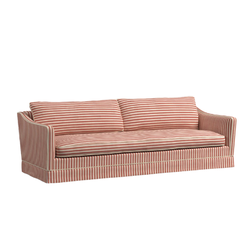 John Lewis &amp; Partners, John Lewis X Sanderson Islington Pinetum Stripe Grand 4 Seater Sofa, Berry