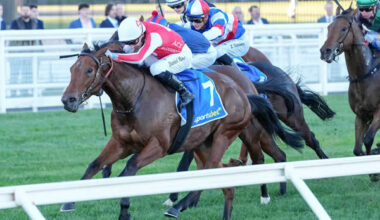 Niance winning the Bel Esprit Stakes at Caulfield - image Grant Courtney